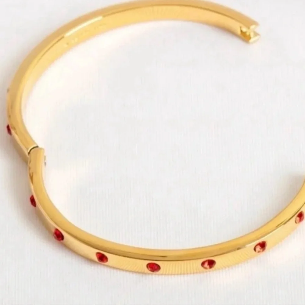 $68 New Kate Spade Set in Stone Polished Hinged Bangle Bracelet